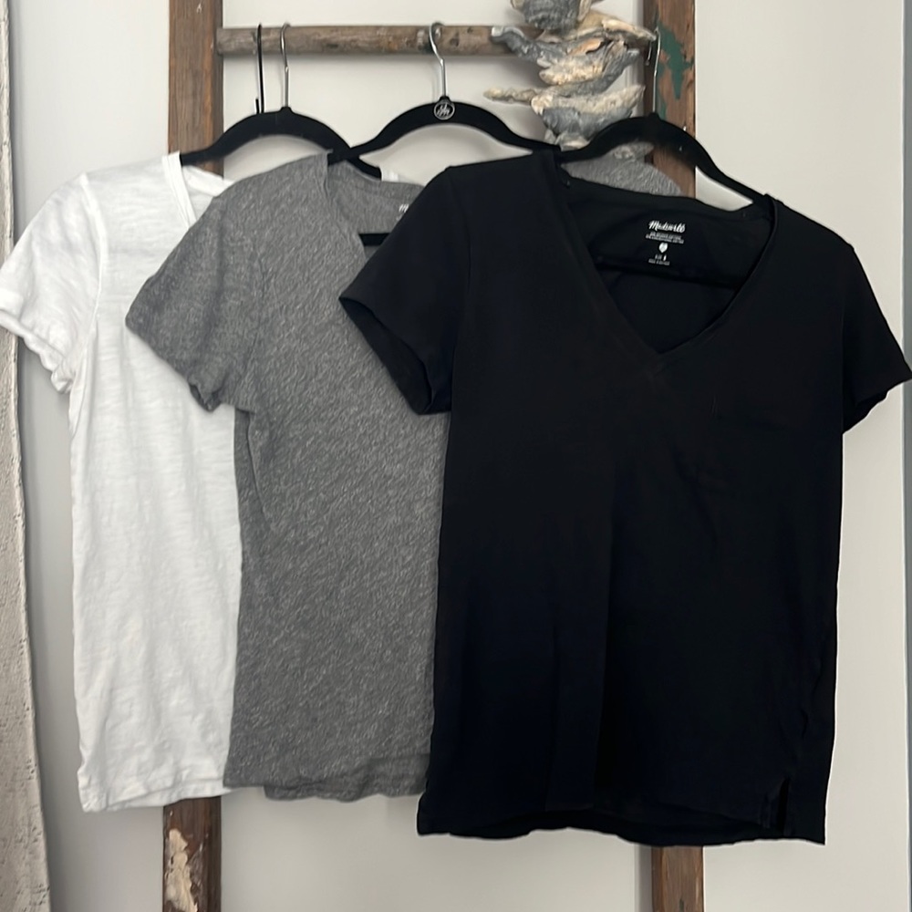 Madewell | Three V-Neck Pocket Tees